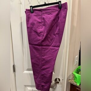 Investments Purple Capri Cropped Pants Sz 18w